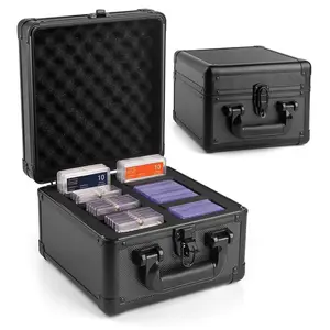 Premium 2 Row Trading Card Storage Case with TSA Locks Fits PSA CGC BGS Slabs & Toploaders Adjustable Spacing Front Display Built In Travel Safe Dual Locks Impact Dust Protection Portable Collector's Case