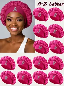 1PC Unisex Personalized A-Z Letter Satin Silk Sleep Cap, Soft Night Hat, Comfortable Sleeping Cap, Sleep Bonnets, Smooth Satin Daily Use, Valentine's Day Gift