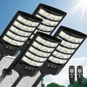 Ultra-Bright Solar Street Light with Motion Sensor, Commercial Outdoor Solar Security Light, IP67 Waterproof, Dusk-to-Dawn LED Flood Light for Yard, Parking Lot, Driveway, Barn, Garden