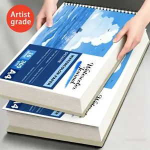 Artist-Level Spiral Bound Watercolor Book A4 (16 Sheets, 300g), Beautiful Sky Gull Landscape Cover, Thick Watercolor Paper, Durable Binding