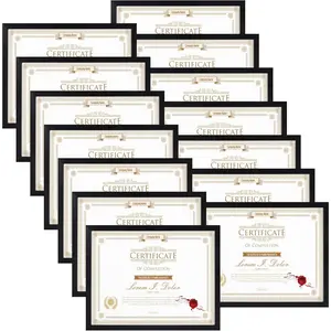 14 Pack 8.5x11 Certificate Picture Frames, Multi 8.5 by 11 Photo Frame for Award Document Diploma Frame, Wall Hanging or Tabletop Display, Black