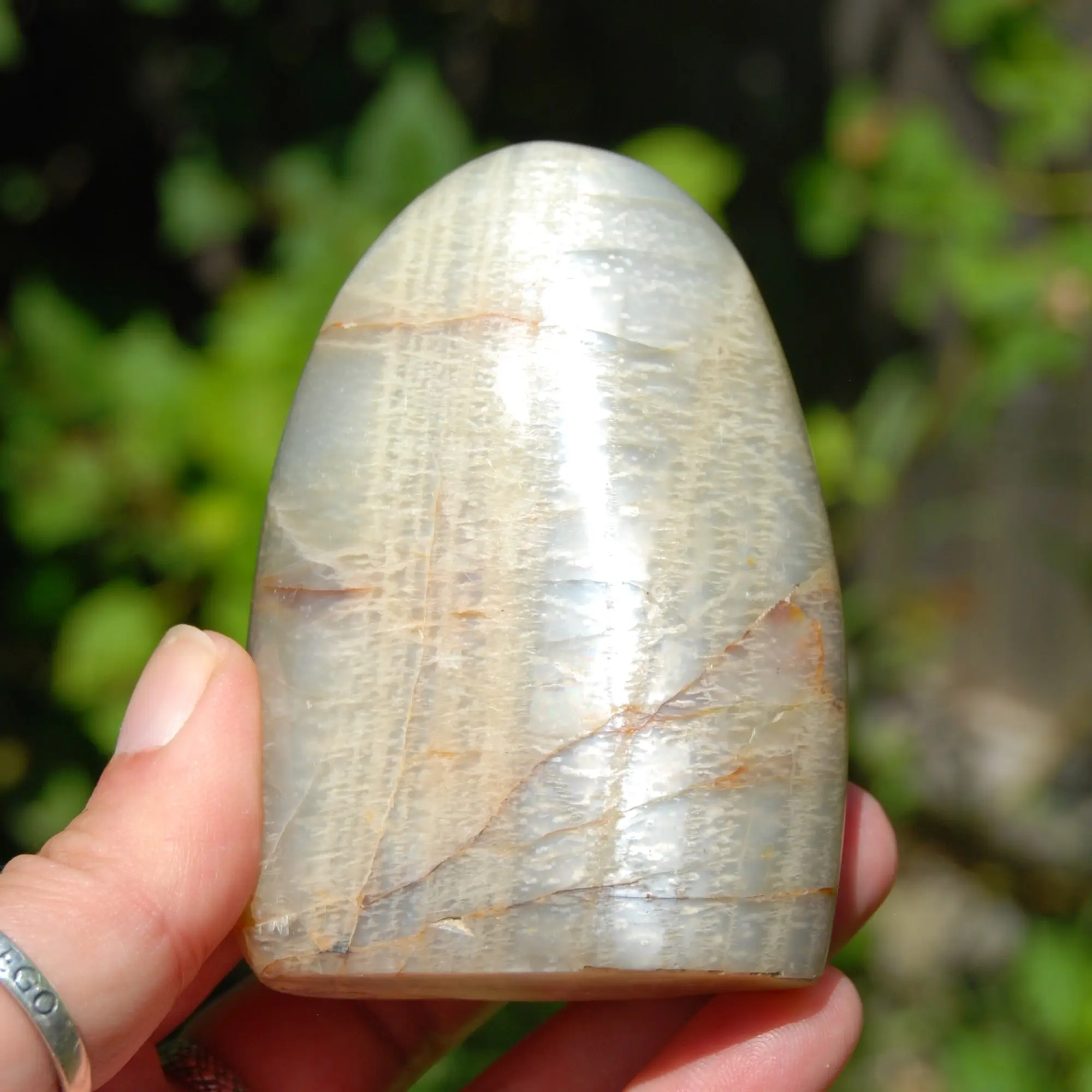 3.25in 310g Green Moonstone Garnierite Crystal Freeform Tower, India