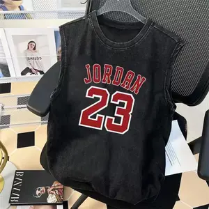Men's Graphic T Shirt Oversized Sleeveless Vest Vintage Washed Print Womens Tank Tops Y2K Gym Clothes Summer Luxury Brand Casual Sports