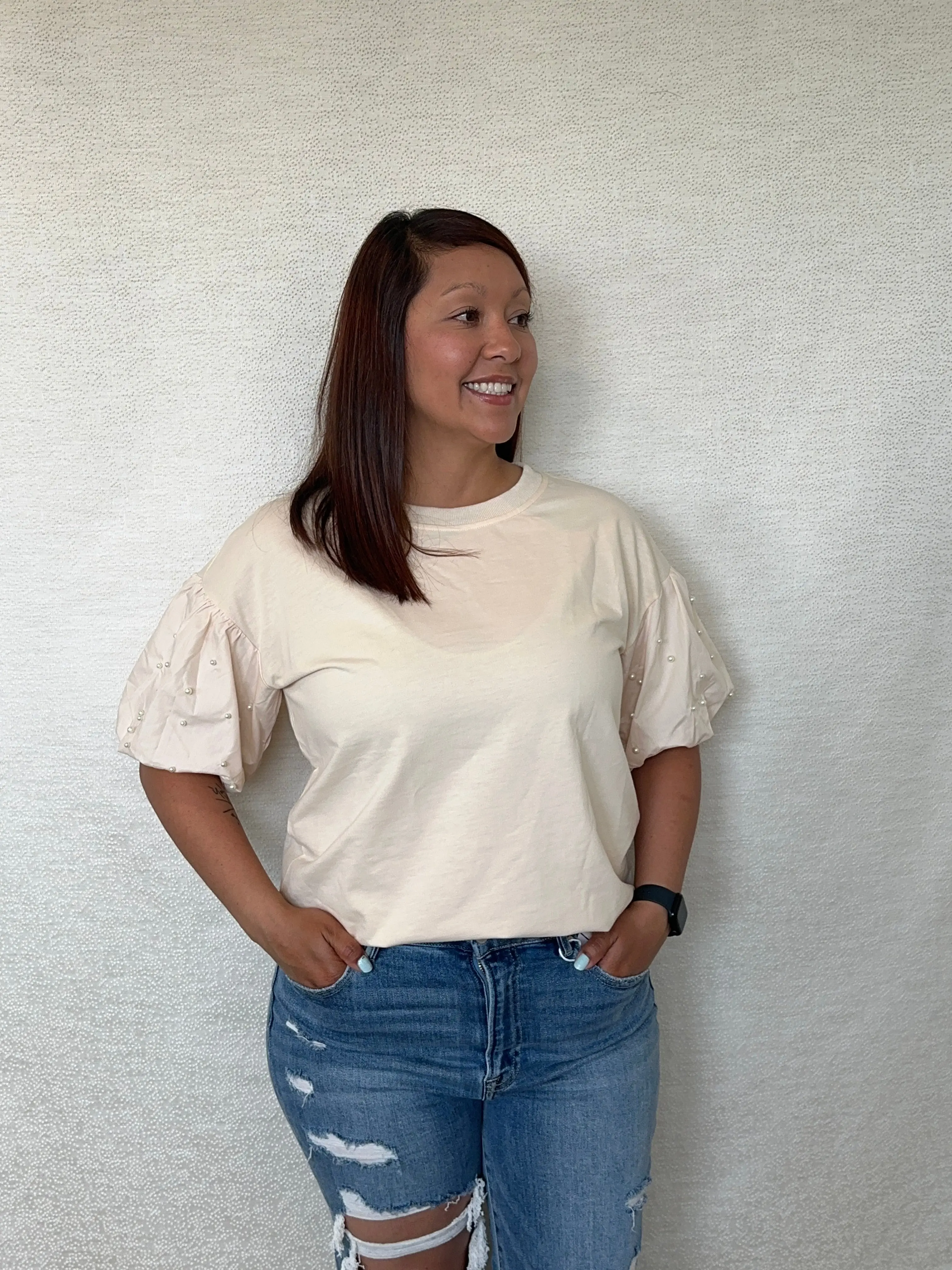 French Terry Pearl Sleeve