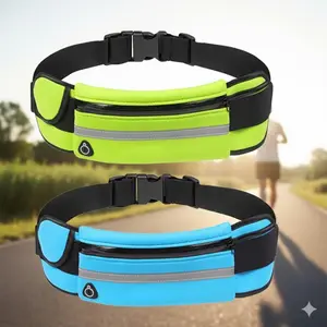 Unisex Running Belt: Anti-Slip Sweatproof Adjustable Fitness Waist Pack for Phones, Keys, Cards. Lightweight Reflective Marathon Trail Training Gear with Water-Resistant Storage & Breathable Nylon Jogging Equipment
