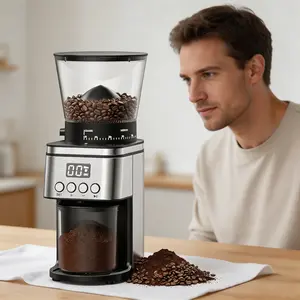 Conical Burr Electric Coffee Grinder, Adjustable Grind Settings, Easy-to-Clean Conical Burr Mill for Espresso, Drip Coffee, French Press & Cold Brew