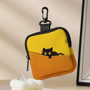 Large Capacity Cat Print Coin Purse, Multifunctional Storage Bag, Durable Polyester Fiber, Perfect Holiday Gift for Women and Girls, Money Bag Purse, Purse Pouch