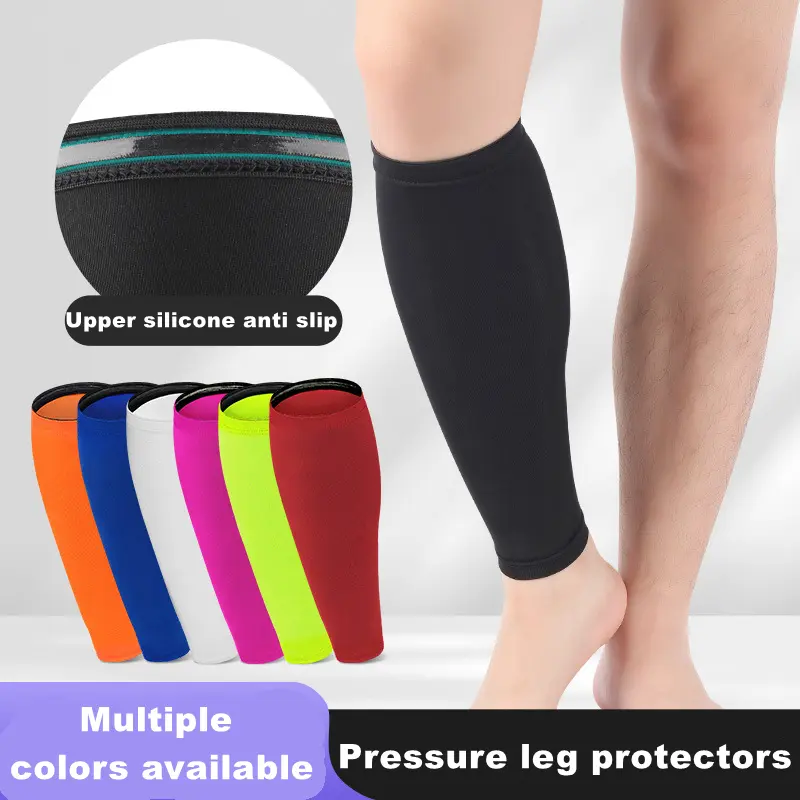 2-Pack Athletic Calf Sleeves - Silicone Anti-Slip Edge, Stretchy Compression Leg Guards for Running, Basketball & Fitness