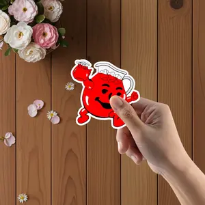 Kool Aid Man cartoon vinyl sticker - Decal Sticker, matte, self-adhesive, single use, irregular shape, suitable for plastic surfaces, left side placement, durable laptop and skateboard stickers Funny Stickers