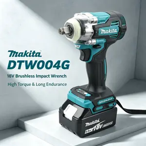 Makita DTW004G Cordless Brushless Impact Wrench. Powered by 18V LXT Li-ion Battery, it delivers up to 630 N·m Max Torque. Suited for Auto Repair, Construction and Industrial Operations, its compact build ensures easy handling for daily fastening work.