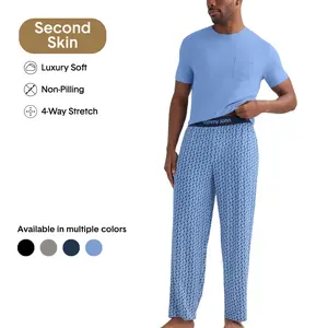 Tommy John Men’s Second Skin Sleep Tee & Pant Set | Ultra-Soft Modal Pajama Set | Lightweight Breathable Loungewear with Stretch Fit
