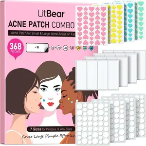 LitBear Multi-Size Acne Patch Kit 368 Count Clear Hydrocolloid