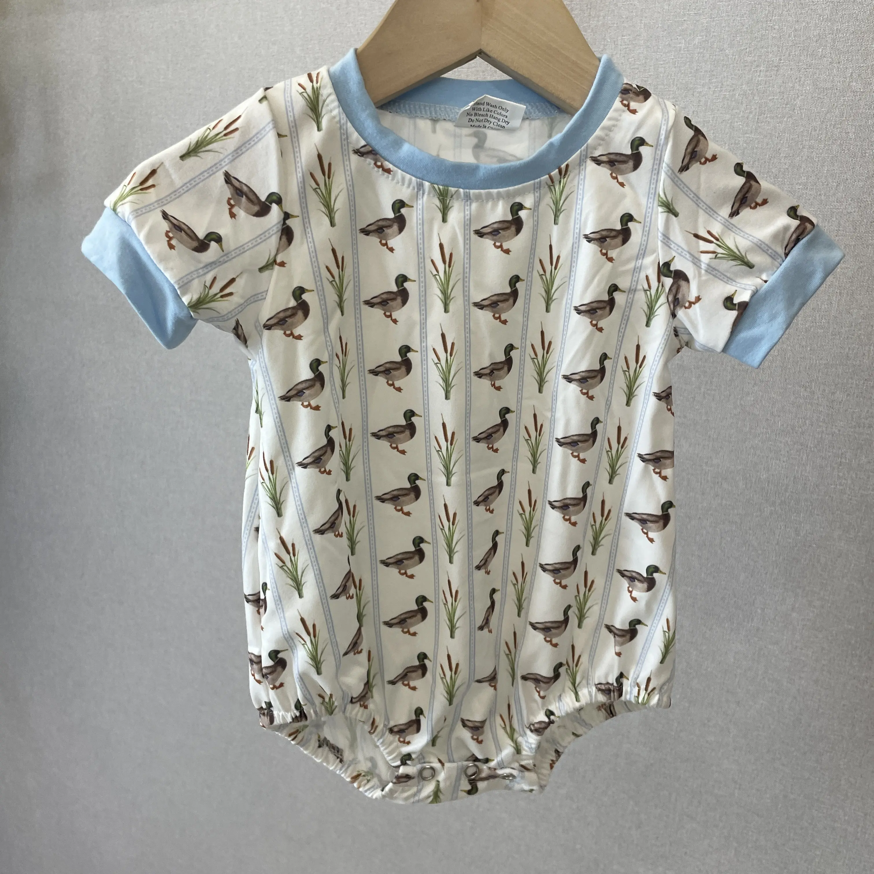 Baby Boy Mallard Duck Sleeveless Bubble Onesie - Newborn-Toddler Summer Western Fashion Baby Clothing, Sleeveless Onesies, Toddler Onesies