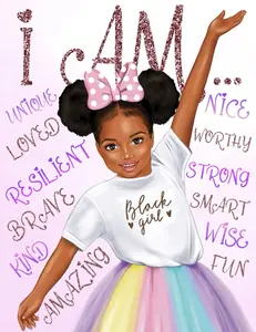 I Am: Black Girl Coloring Book With Positive Affirmations: Build Your Child's Confidence and Self-Esteem African American Book for Kids (Black Girl Books With Positive Affirmations)