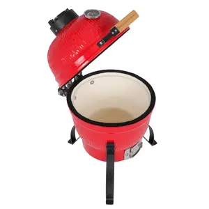 13in Round Ceramic Charcoal Grill Red gear camping