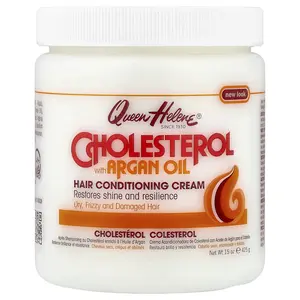 Queen Helene Hair Conditioning Cream, Cholesterol with Argan Oil, Dry, Frizzy and Damaged Hair, 15 oz (425 g)