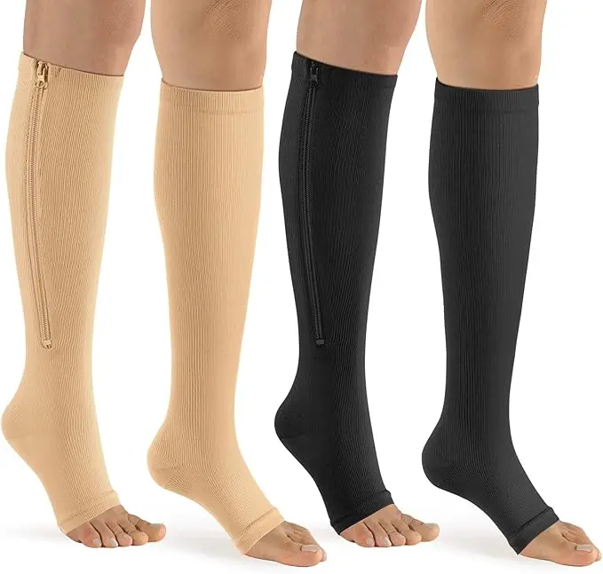 Compression Socks for Man and Women Sports Professional Knee-High Socks Mid-Calf 2 Pairs Sport fit Sock