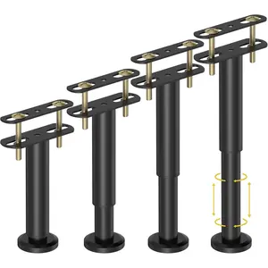 4 count Adjustable Height Bed Support  7.08-12.6 inch, Bed Frame Center Support  for Bed Frame/Bed Center Slat/Furniture, Heavy Duty Metal Bed Replacement  Bed Slats Support