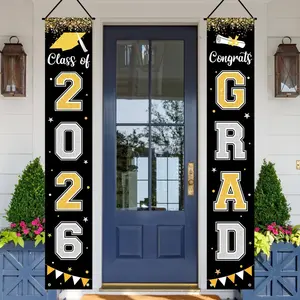 Graduation Decorations 2026 Grad Banner, Graduation Party Decor, Porch Door Sign, Welcome Banner for Indoor Outdoor, Wall Decoration, Class of 2026