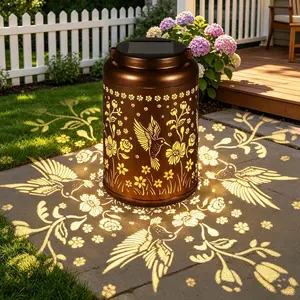 Hummingbird Solar Lanterns Outdoor Waterproof, Metal Hanging Solar Lights Garden Decor, Warm White Decorative Lanterns Gifts for Women Mom Grandma, for Yard Patio Backyard Porch Pathway