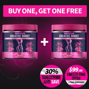 BOGO | Bold Buns Creatine for Women – Build Strength, Support Skin Glow & Hair Heath, Recover Faster - Buy One, Get One Free