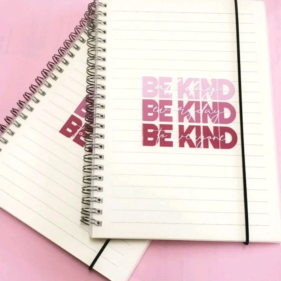 BE KIND Clear Cover Spiral Notebooks