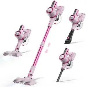 Cordless Vacuum Cleaner - IMOOY Pink Vacuum for Home with 80000 RPM High, 8-in-1 Lightweight Stick Vacuum, Rechargeable Battery, Up to 40 Mins Runtime, for Carpet and Hard Floor Pet Hair Portable Appliances