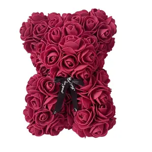 Rose Teddy Bear Design Ornament, 1 Count Artificial Rose Bear Gift, Artificial Fake Flowers, Home Decor for Living Room Bedroom Dining Room Wedding Party, Gift, Decorative Flowers, Artificial Flower Decoration