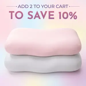 GEECO FluffBounce Pillow + FREE Cooling Pillowcase | Pillows Sleeping | Ergonomic,Cervical Dual-Height Slow-Rebound Memory Foam with Washable Cooling Cover for Side Back & Stomach Sleepers align cloud