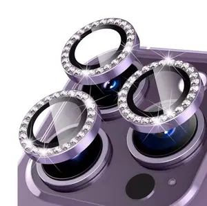 Dark Purple Bling iPhone Lens Protectors