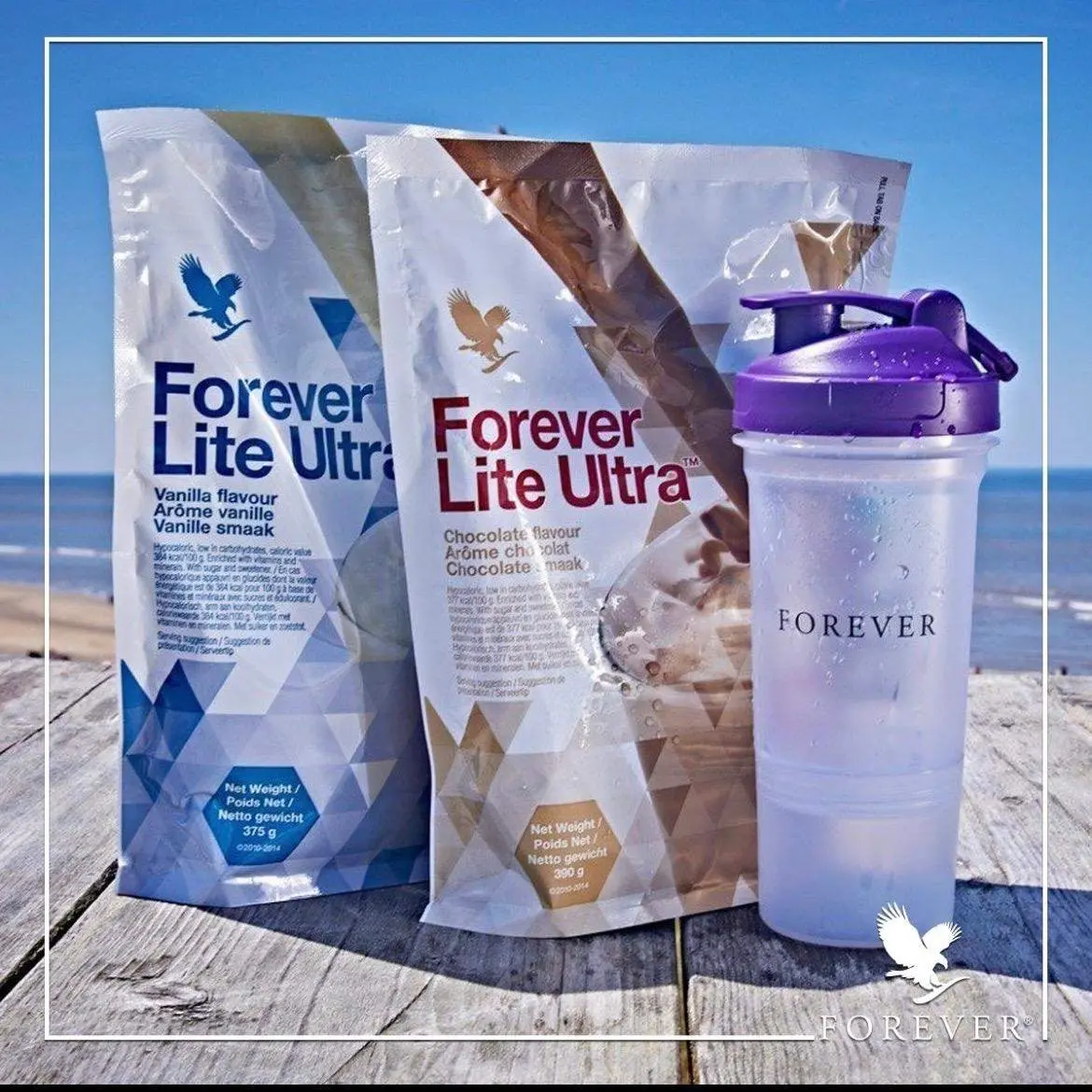 Forever Lite Ultra Vegan Plant-Protein Shake by Forever Living - 17g High Protein, Natural, Low Sugar, Low Carb, Sugar-Free, Aminotein, 18 Vital Vitamins & Minerals, Easy to Prepare, Supports Muscle Growth & Repair (Vanilla, Chocolate Flavors)