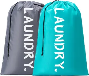 2 Pack XL Travel Laundry Bag - Machine Washable Organizer with Drawstring, 24" x 36" Dimensions, Large Enough to Hold 4 Loads of Laundry Basket Multicolor