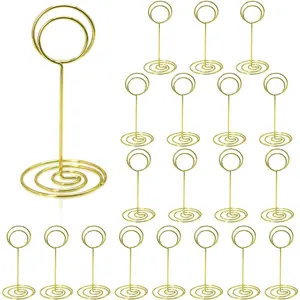 Table Number Holders 20Packs - 3.35 Inch Table Number Stands Place Card Holder for Wedding Party Graduation Reception Restaurant Home Photo Picture Office Memo Gold