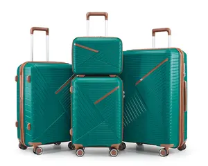 Luggage Sets 4 Piece(14/20/24/28), Expandable Lightweight Suitcase with 4 Double 360 Degrees Mute Spinner Wheels PP Materials Durable TSA Lock Travel Set Travel Bags
