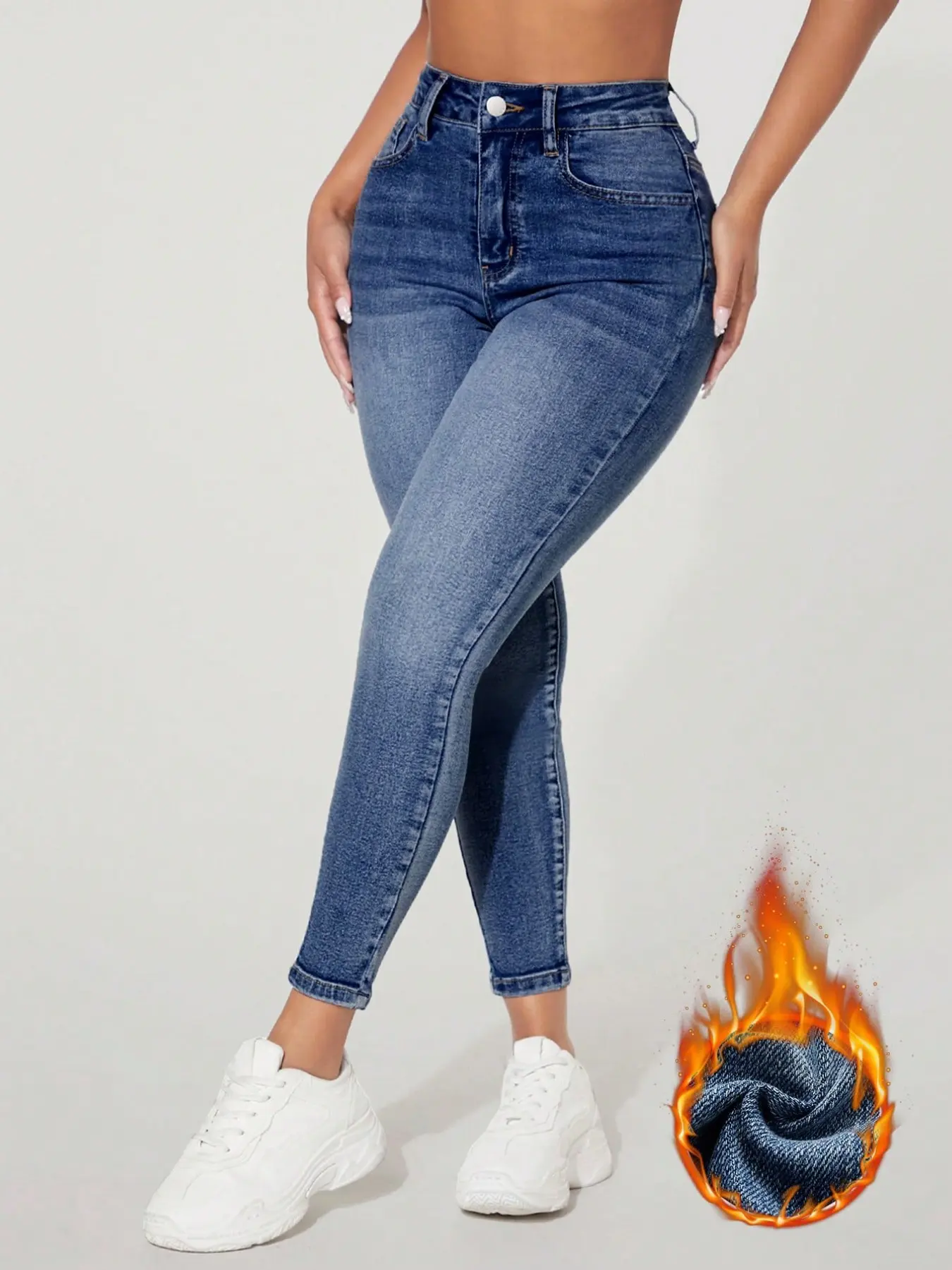 Women's High-Waisted Denim Jeans, Slim-Fitting Stretchy Pants for Women, Comfortable & Stylish Casual Daily Wear, Bottoms
