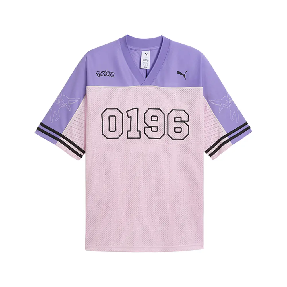 PUMA Mens Pokemon X Oversized V-Neck Short Sleeve Jersey Casual - Pink