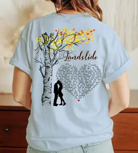 Stevie Nicks Landslide Lyrics Tree and Couple Graphic Tee – Vintage Fleetwood Mac Shirt, Best Gift for Stevie Nicks Fan / Fleetwood Mac, Tshirt, Sweatshirt, Hoodie, Rock 70s 80s