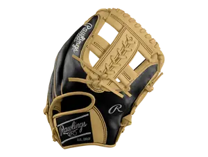 Rawlings Custom 11.50” Laced Single Post Black Speed Shell Camel Heart of the Hide Infield Glove