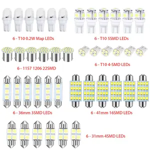 42PCS 6500K Car Interior LED Light Bulbs White Map Dome Door Trunk License Plate Kit USA