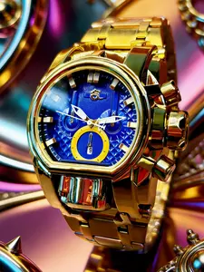 Compass Punk Oddity Men's Watch – Trendy Youth Gold Steel Glow-in-the-Dark Swag. Hot Gift Timepiece