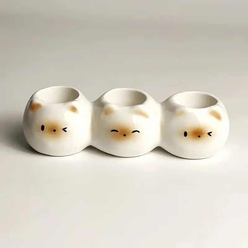 Ceramic Cat-Shaped Toothbrush Holder, Cute Siamese Electric Toothbrush Stand with Toothpaste Place, Ideal Bathroom Decor and Gift