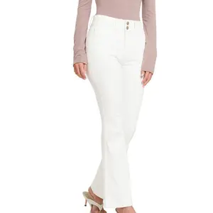 Mid Rise White Bootcut Jeans