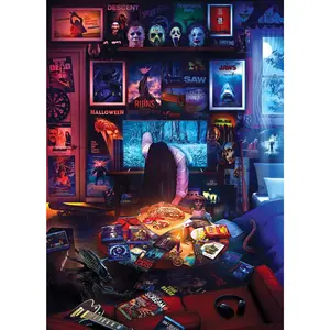 House of Horrors and Scary Movies 1000 Piece Jigsaw Puzzle By Rachid Lotf