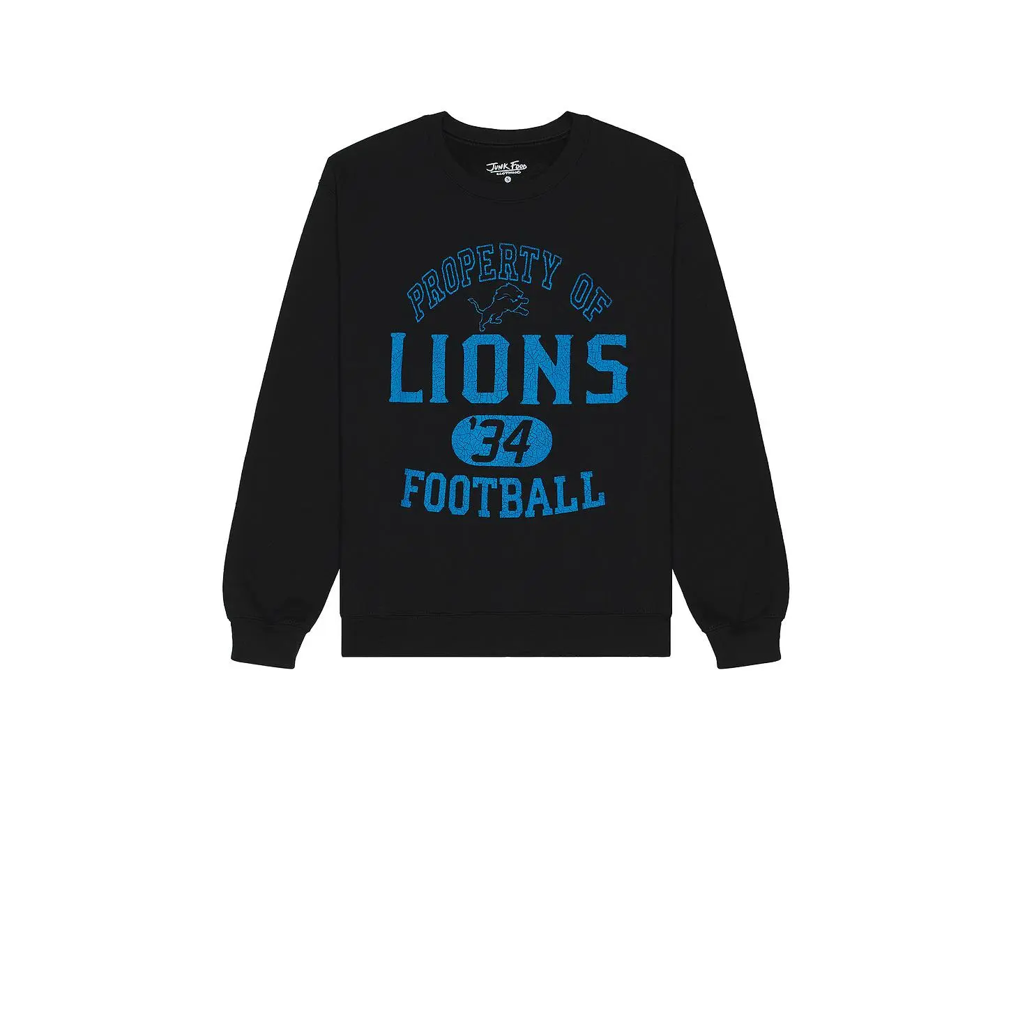 Junk Food Lions Property Crew Fleece Sweatshirt in Black Unisex