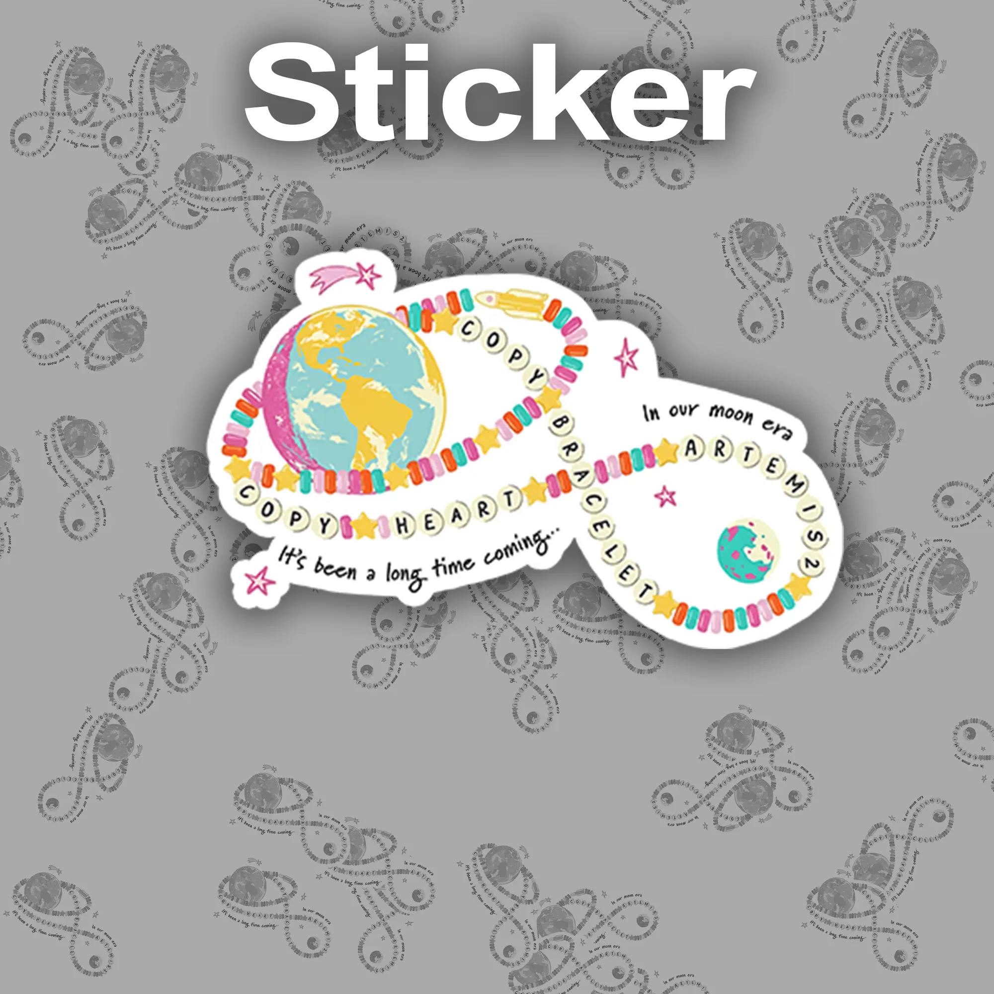 [DIE-CUT STICKER] Copy Heart Sticker, Copy Bracelet, Artemis II NASA Mission Sticker