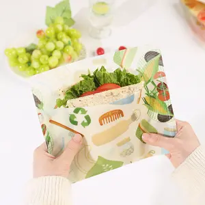 Beeswax Sandwich Bag Organic Cotton Food Grade Packaging Reusable Environmentally Friendly Sandwich & Snack Storage Bag