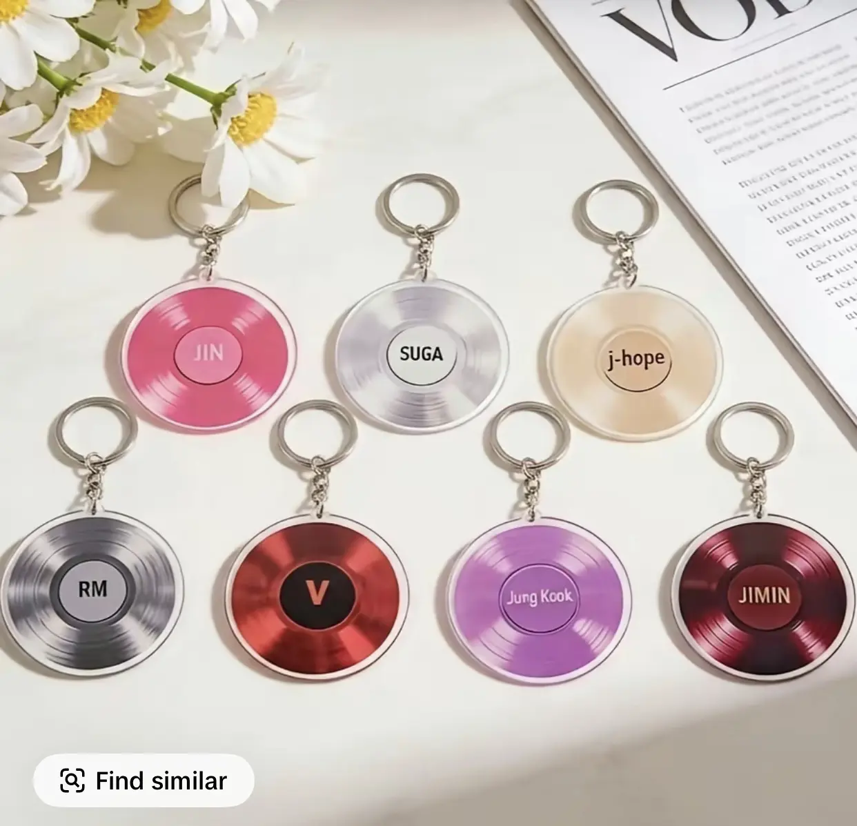 Records Keychain, Bias Keychain Acrylic Record Keyring