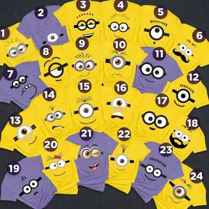 [FREESHIP] Personalised Minion Family Shirt, Couple Minions Shirt, Couple Shirt,Y2K Streetwear T-Shirt, Unisex Crew Neck, Vintage Hip-Hop Sports Graphic, Casual Cotton Fit, Soft Comfortable Short Sleeve