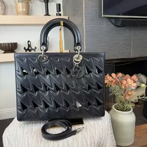 Pre-owned Dior LambSkin Shoulder Bags Pre=owned Black Christian Lady bag