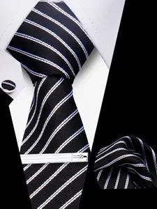 Men's Elegant Tie Clip Set, Business Wedding Party Accessories, Versatile Daily Wear, Includes Scarf Cufflinks Tie Clips
